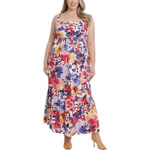 NWT London Times Plus Size Floral-Print Maxi Dress 14W